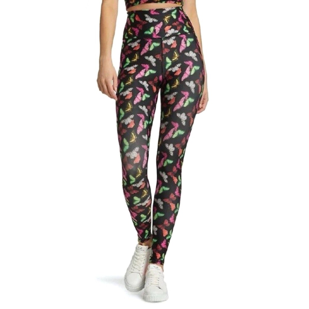 NEW Alice + Olivia Stacey Bendet Butterfly Leggings S Black Multi